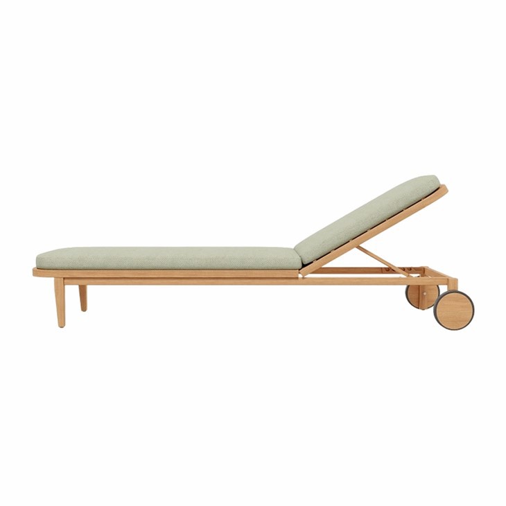 Teak Wood Chaise Lounge With Wheels high quality